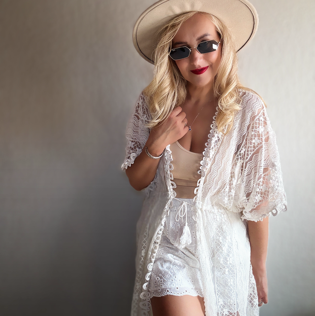 Lace Dreams– Spitze-Kimono in Weiss