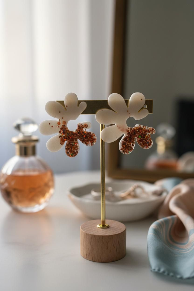 Boucles pétales- Collection Minérale origine 