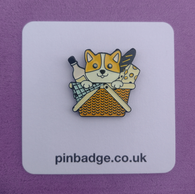 Dog in a picnic basket