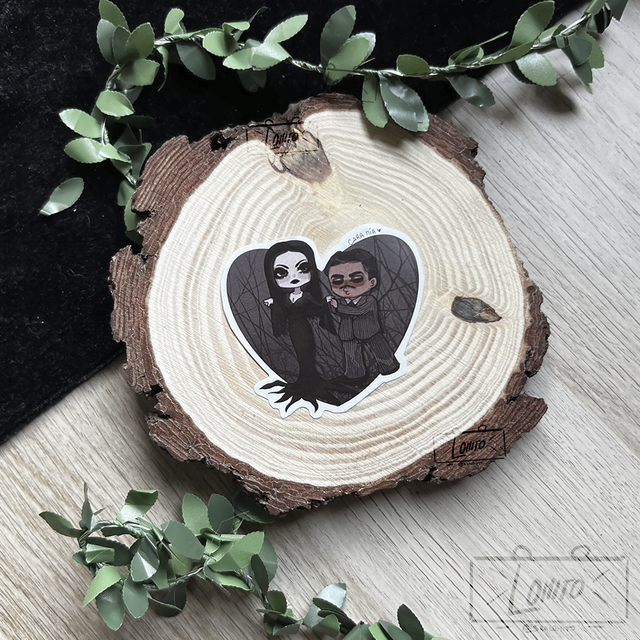 Sticker Morticia y Gómez