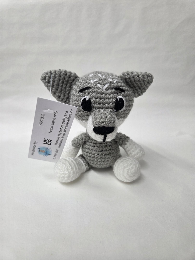 Grey Wolf Crochet Toy - UKCA Tested - KL-071