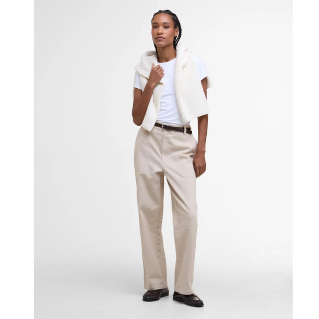 Barbour Faye Straight Leg Trousers Oatmeal