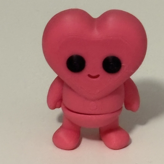 3D Printed Heart Man Hot Pink