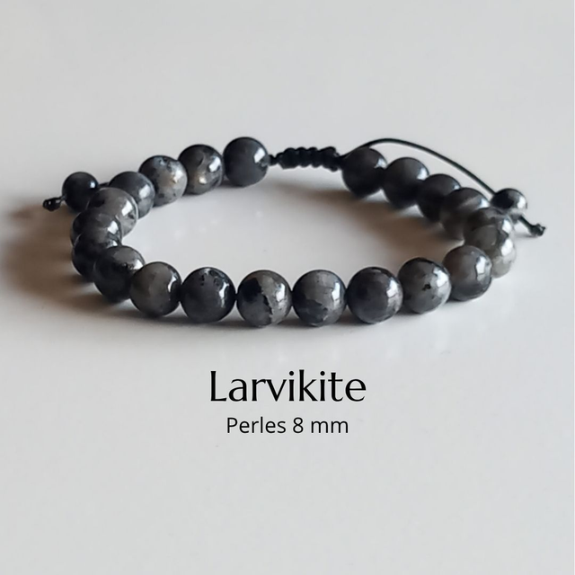 Bracelet ajustable en Larvikite