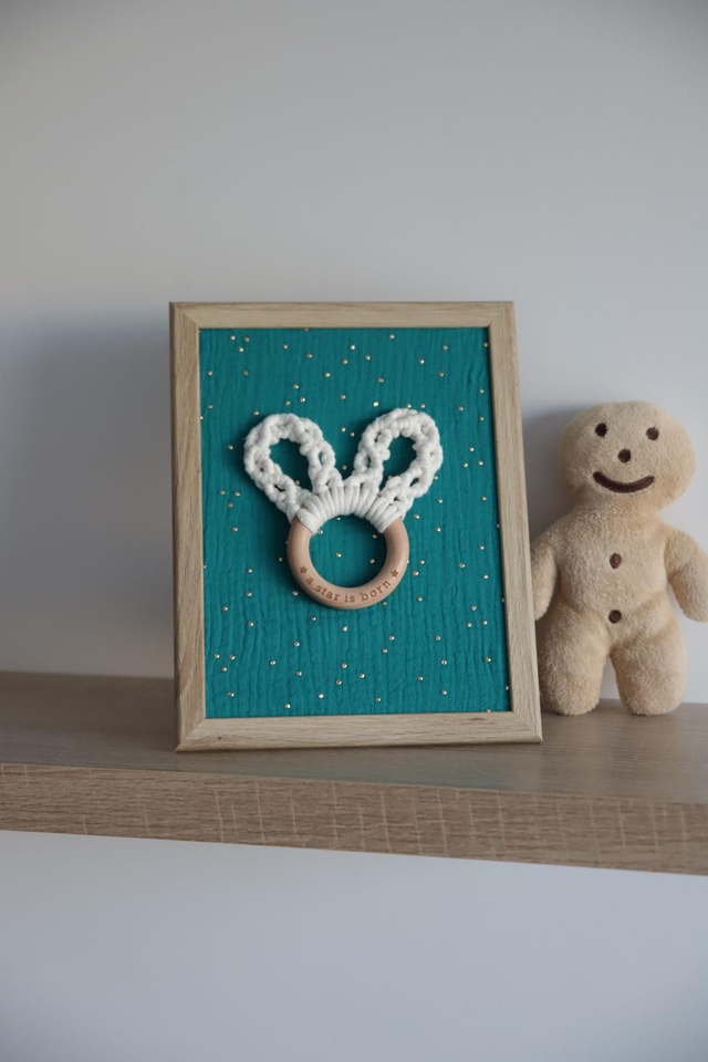 LOUNA ~ Cadre photo bleu pailleté 