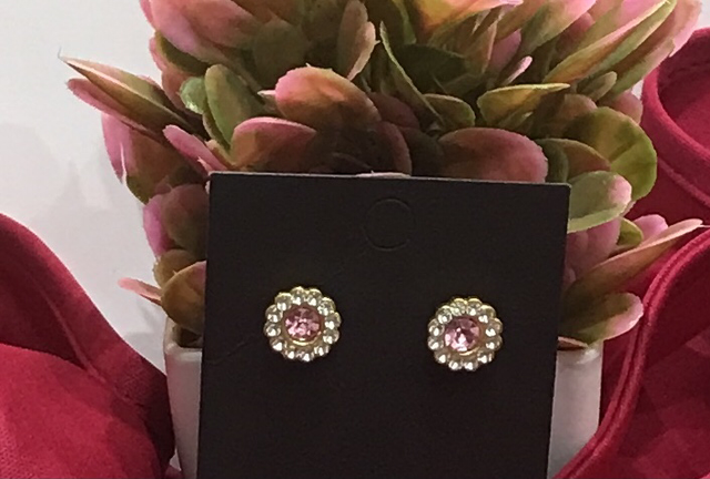 Pink Stone Stud Earrings- STU21