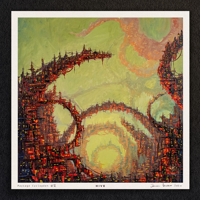 #0105-Paysage Cyclopéen N°2 - HIVE - PRINT - peintures à l'huile