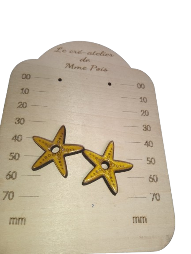 Étoile Dorée – Pampilles artisanales bois &amp; résine