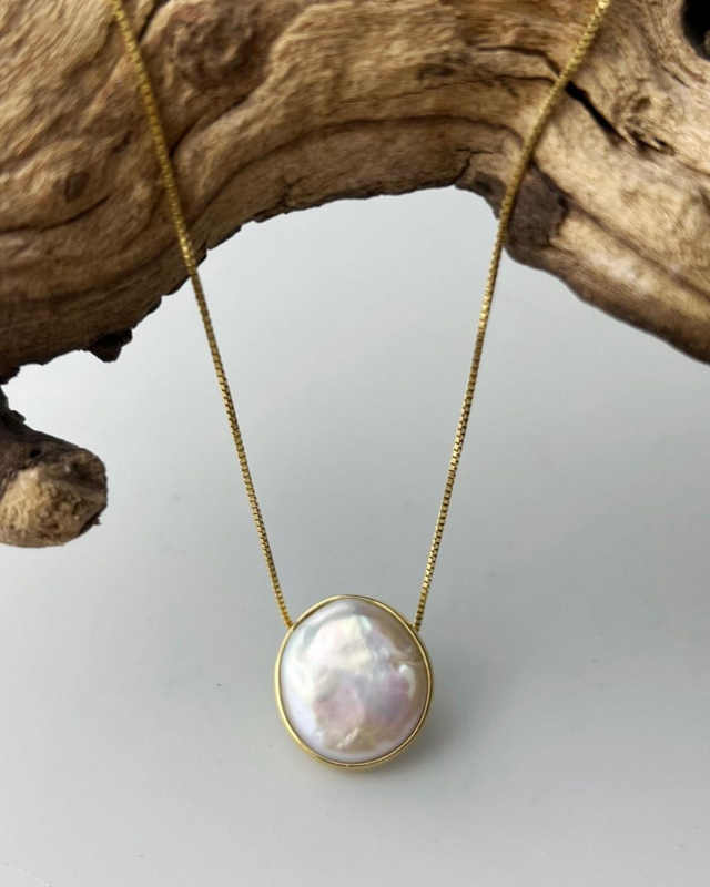 Pendente Selene con Perla Moneta