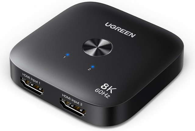 UGREEN Commutateur HDMI 8K 60Hz – Sélecteur Automatique 3 Entrées / 1 Sortie, Compatible PC, PS5, Xbox, Switch, TV et Projecteur