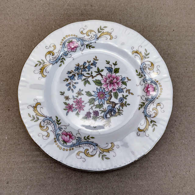 Royal Standard | Gebaksbord Taartbordje (diameter 16,0 cm | hoogte 1,0 cm) &#039;Mandarin&#039; decor Fine Bone China porselein | Vintage