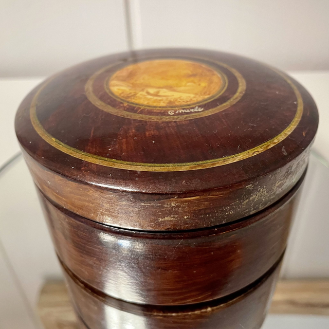 Boite ronde Dessin C. Merle Années 50