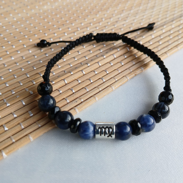 Sterrenbeeld armband Maagd - Onyx en Sodaliet (7.010)