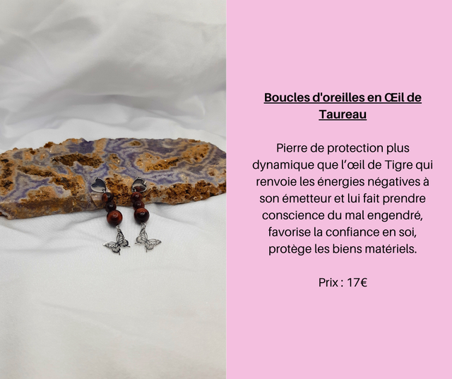 153- Boucles d'Oreilles en Œil de Taureau