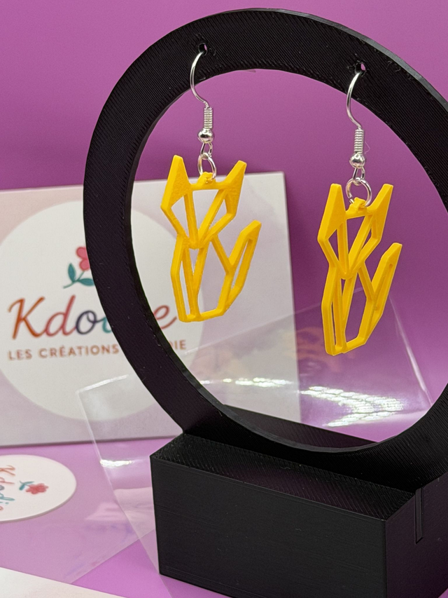 Boucles d'oreilles Renard - Crochet simple inox