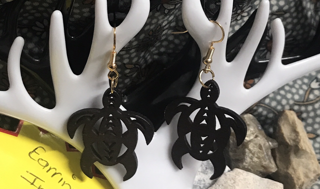 Brown Wood Dangling Earrings-SWDE76