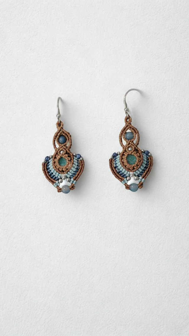 Boucles d’Oreilles Bohèmes – Amazonite & Aventurine Bleue
