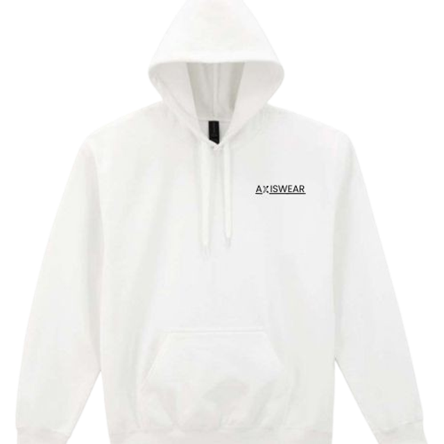 Axiswear White Hoodie White/Black Logo