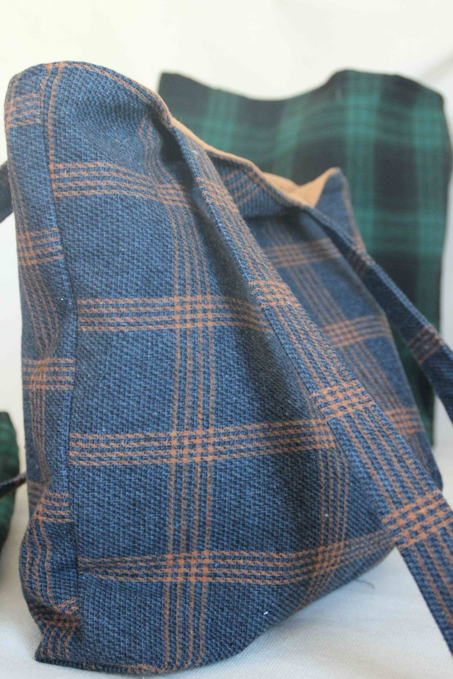 Flanell tote mit Tartan-Muster