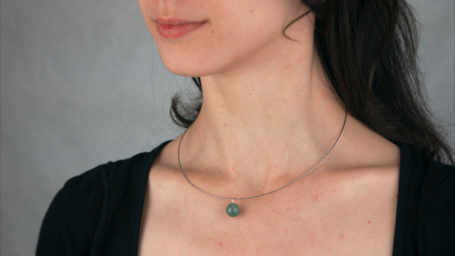 Collier pendentif agate mousse