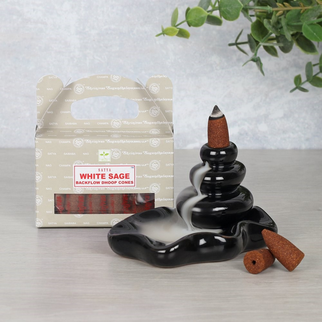 White Sage - Satya  Backflow Incense Dhoop Cones