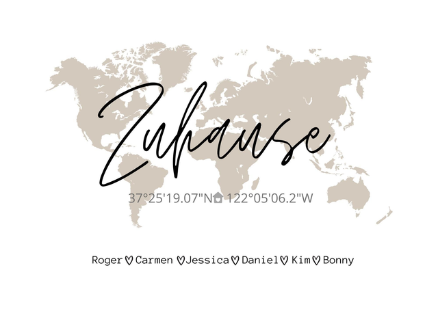 Zuhase Poster personalisierbar