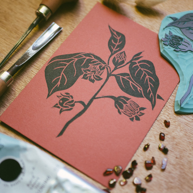 Linogravure - Belladone - A6