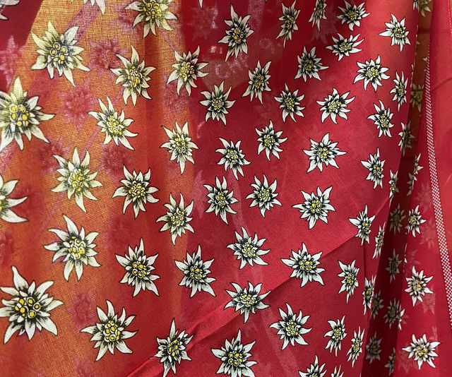 Foulard rouge edelweiss 53cm