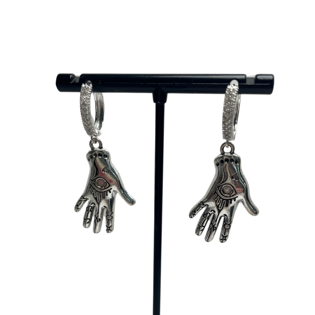 Hand hoop earrings