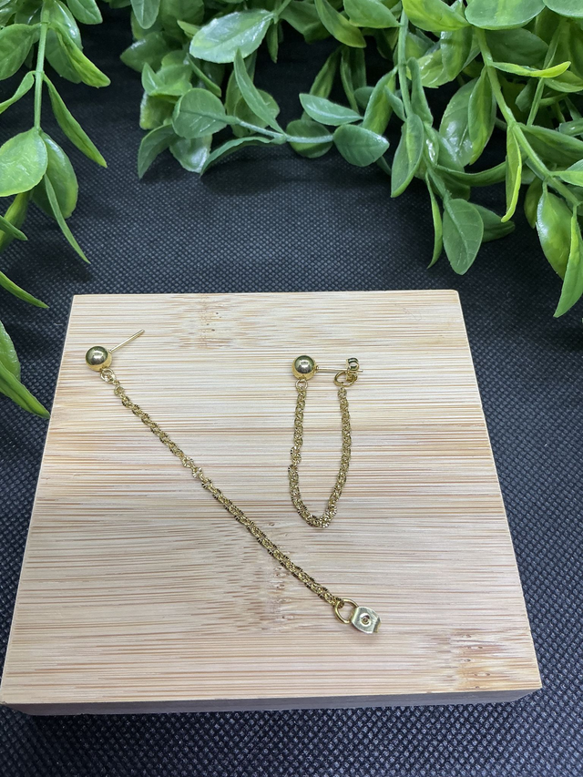 Boucles d'Oreilles Chaînes Longues Dorées