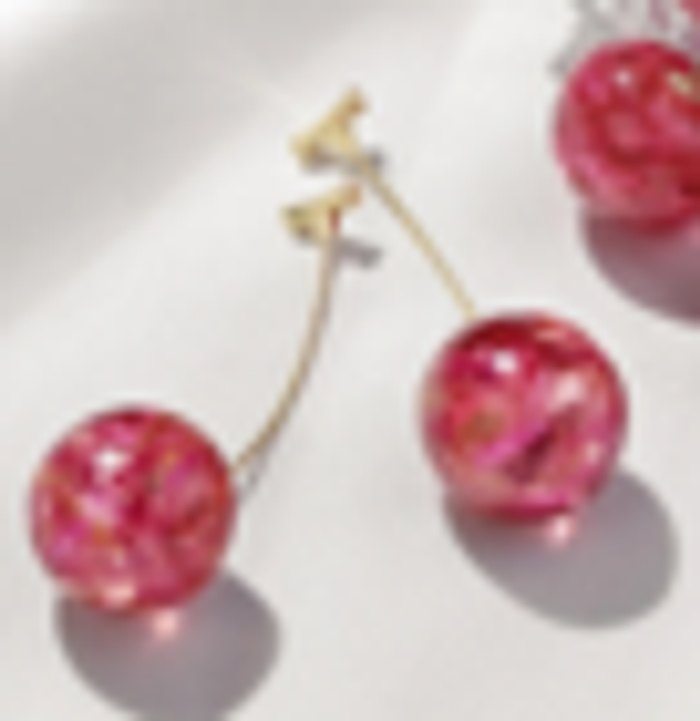 Gold tone cherry earrings