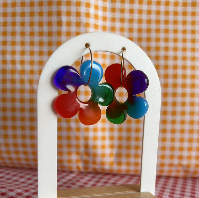 Pendientes Arcoíris Floral 