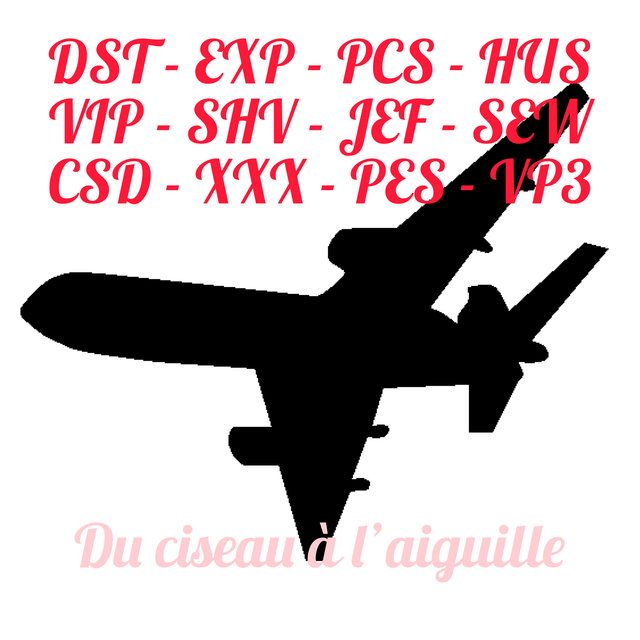 fichier broderie avion - Cadre 10x10 / 12 Formats