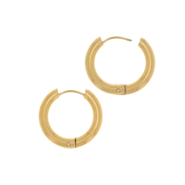 Anneaux dorés acier inoxydable 18x3mm