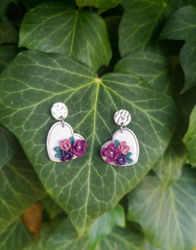 Collection Florale Prune du Jardin - Boucles d&#039;oreilles Amélia
