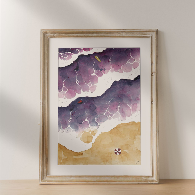 Affiche 30x40 - Bord de Mer - Rose