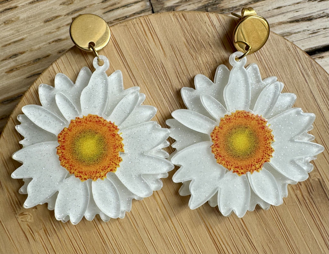 Boucles d'oreilles marguerite 