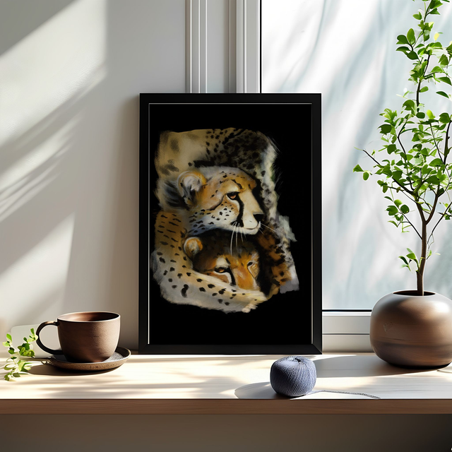 Deux Guépards Entrelacés : L’Élégance Sauvage