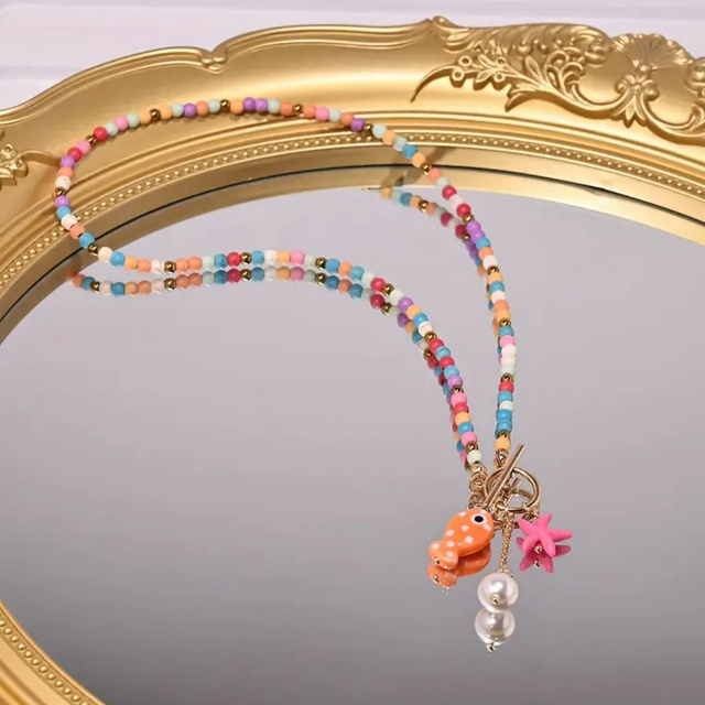 Colourful beachy beaded necklace