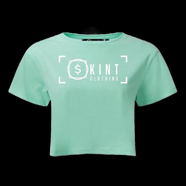 Skint Crop Top Velvet-Tee [Peppermint]