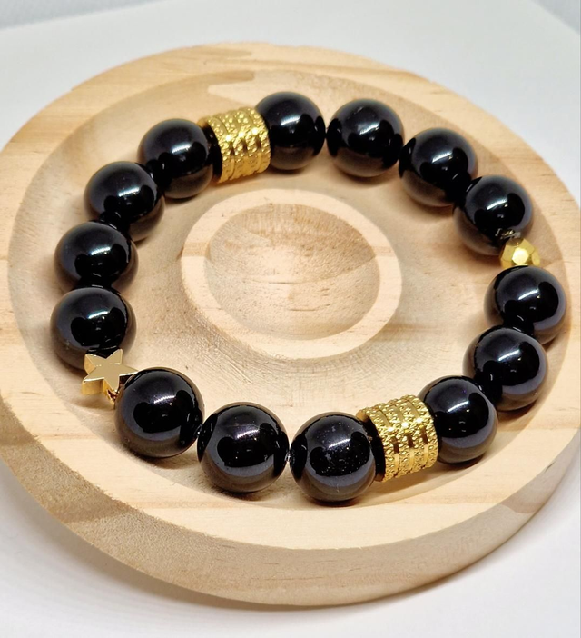 Bracelet Tourmaline noire XL en 1,2 cm