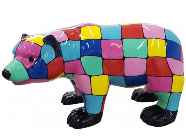 SCULPTURE OURS 100 CM - SMARTIES MULTICOLORE