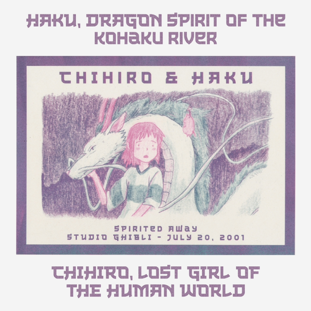 Chihiro &amp; Haku - Risograph "Ghibli" Print 