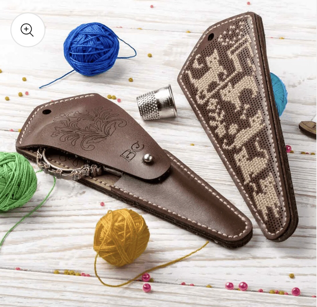 Scissor Case Needlecraft Kit - Cat Leather Scissor Case