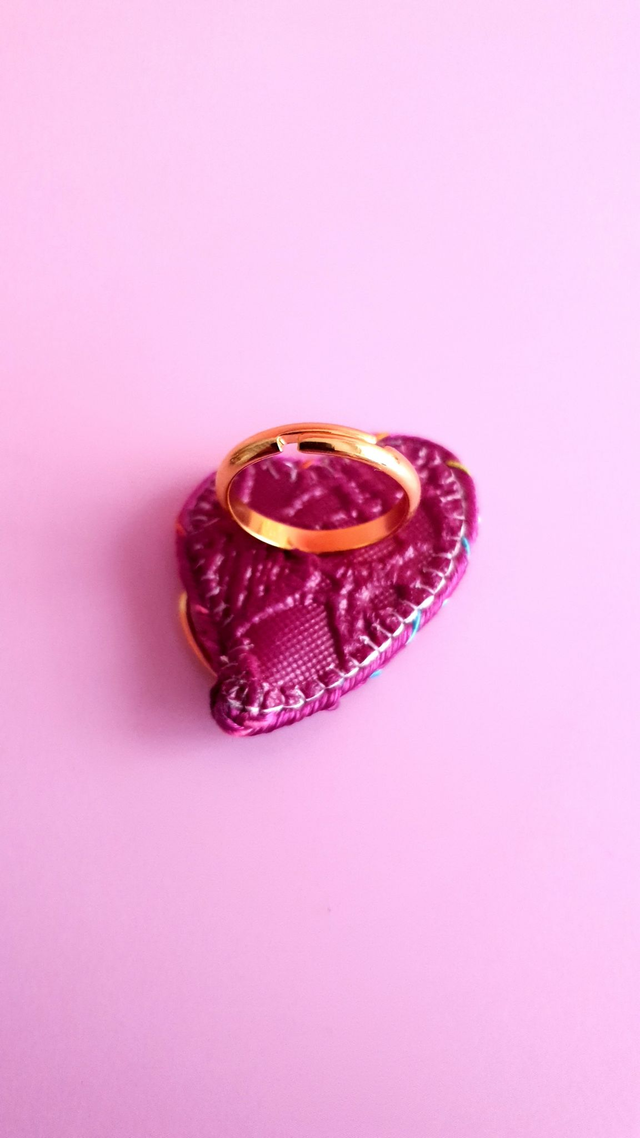 Bague Coups de coeur prune et doré