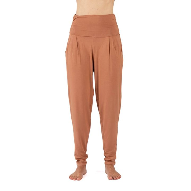 Pantalones holgados Yamadhi Toffee  para yoga y pilates cintura alta