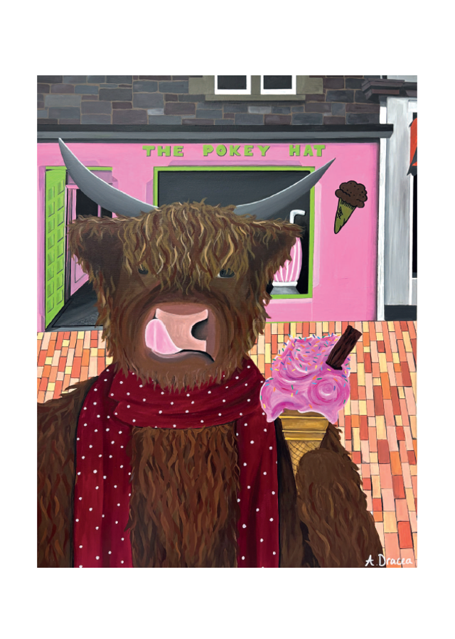 Original Acrylic on Canvas, Gold Leaf Edges