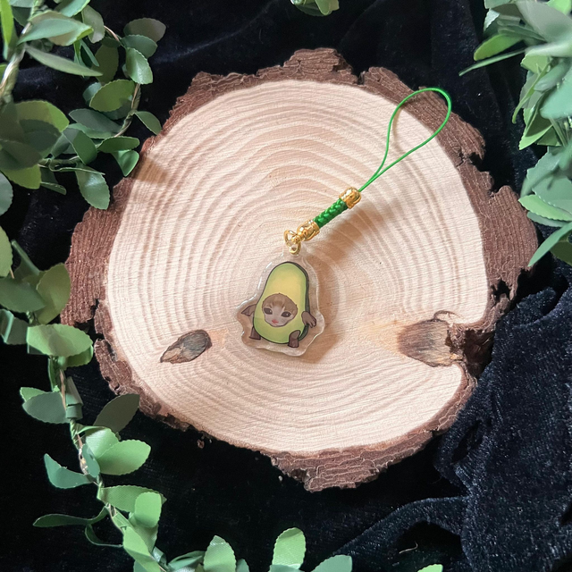 Phone Charm Gato comida // Aguacate