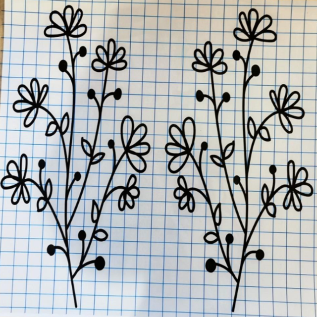 Set of 2 Large Decorative Wildflower Sticker Decals - 5 Designs &amp; Lots Of Colours 