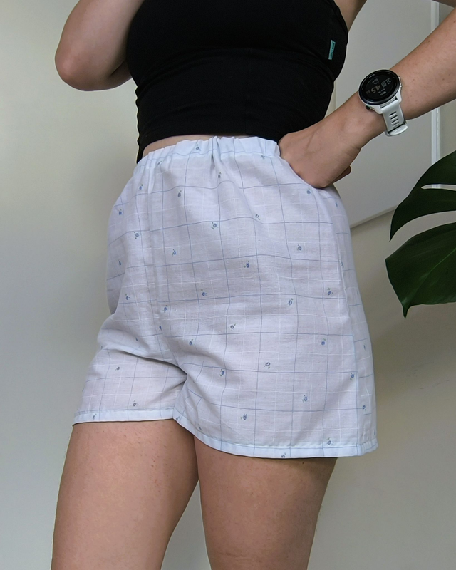 Short upcyclé bleu - Taille 1